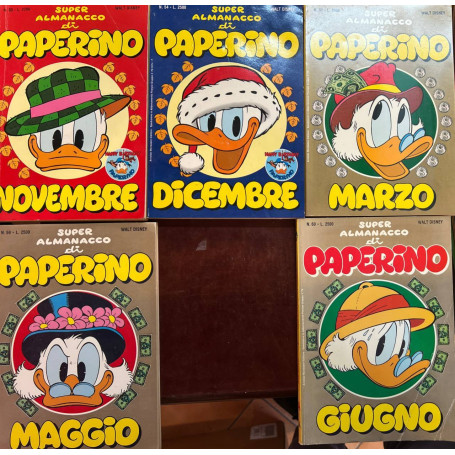 Lotto 5 fumetti Super Almanacco di Paperino (n° 53-54-57-59-60).
