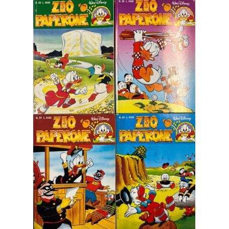 Lotto 4 fumetti Zio Paperone (n° 50-58-59-60).