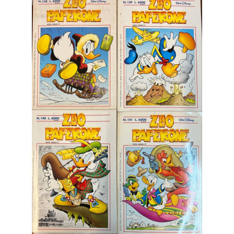 Lotto 4 fumetti Zio Paperone (n° 138-139-140-141).