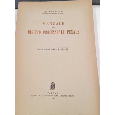 Manuale di diritto processuale penale