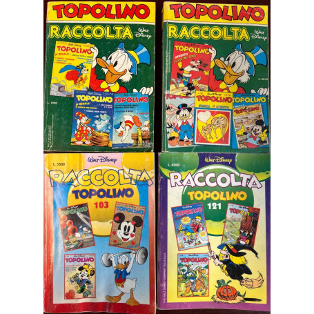 Lotto 4 fumetti Raccolta Topolino (n° 5-25-103-121).