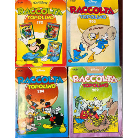 Lotto 4 fumetti Raccolta Topolino (n° 192-203-204-209).