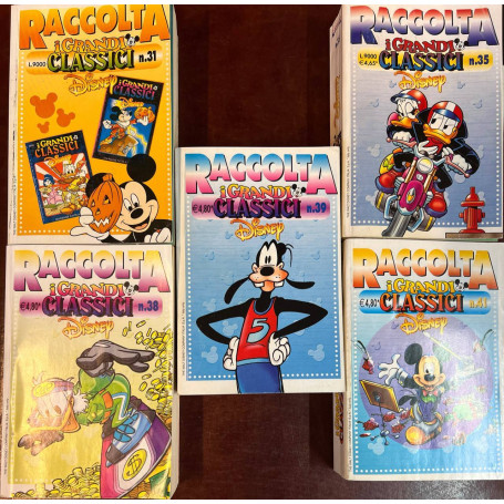 Lotto 5 volumi Raccolta I Grandi Classici Disney (n° 31-35-38-39-41).