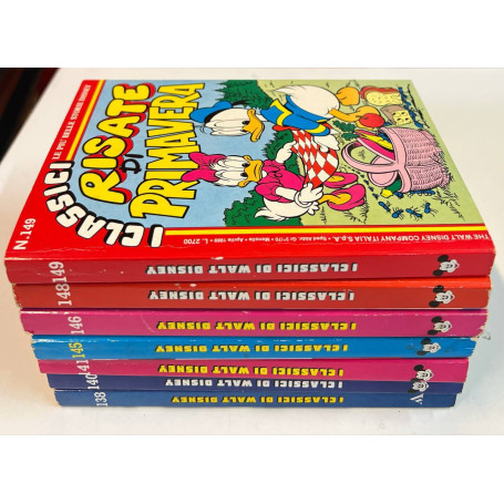Lotto 7 fumetti I Classici di Walt Disney (n° 138-140-141-145-146-148-149).