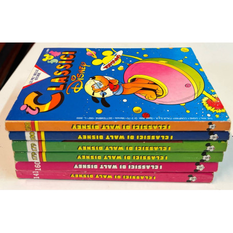 Lotto 6 fumetti I Classici di Walt Disney (n° 141-160-179 in doppia copia-180-190).