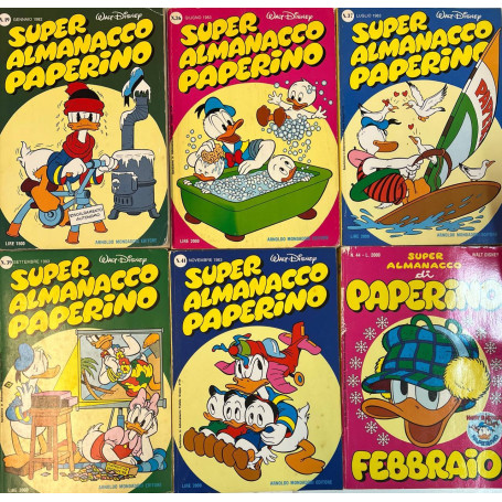 Lotto 6 fumetti Super Almanacco Paperino (n° 19-36-37-39-41-44).