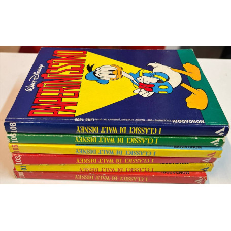 Lotto 6 fumetti I Classici di Walt Disney (n°100-101-103-105-106-108).