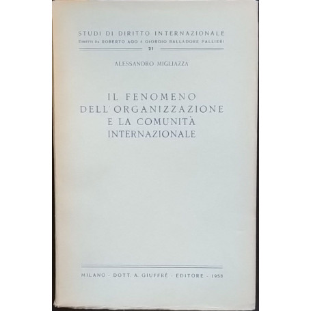 Il fenomeno dell'organizzazione e la comunità internazionale