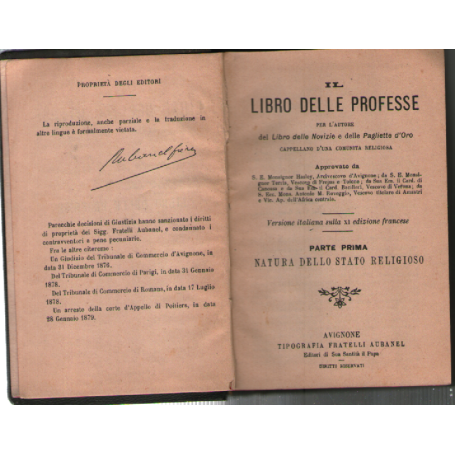 Il libro delle professe. Parte prima: natura dello stato religioso.