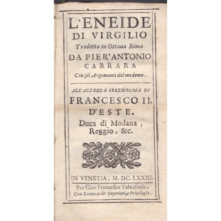 L'Eneide di Virgilio Tradotta in Ottava Rima