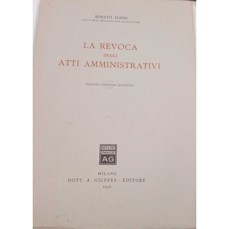 La revoca degli atti amministrativi