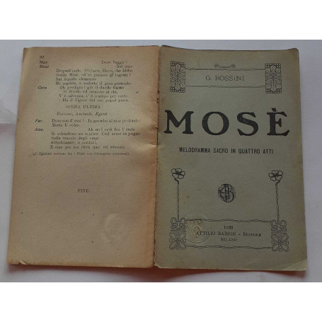 Mosè. Melodramma sacro in quattro atti
