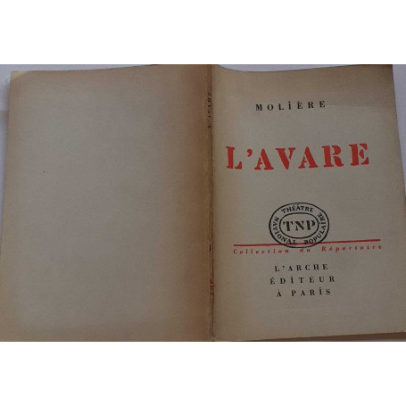 L'AVARE. Comédie.