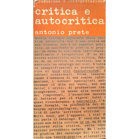 Critica e autocritica.