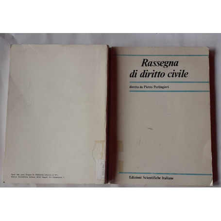 Rassegna di diritto civile. Volume 1. 1980.