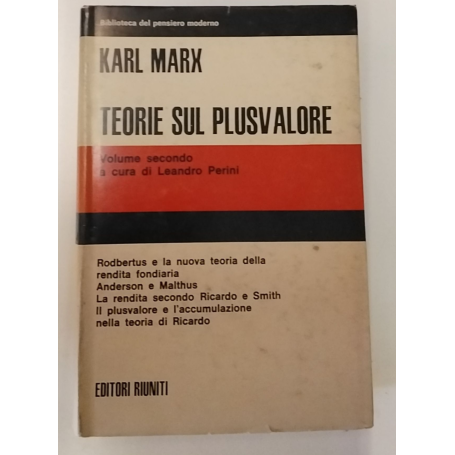Teorie sul plusvalore. Volume secondo