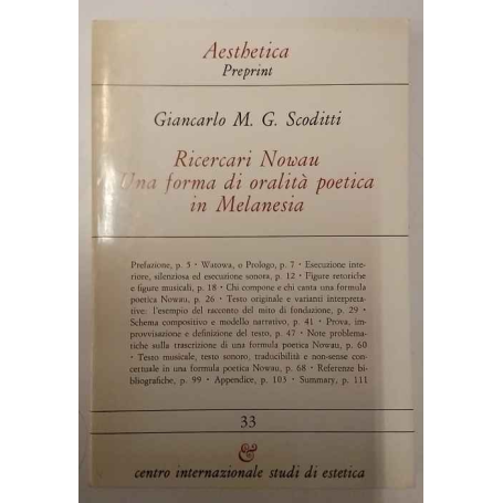 Aesthetica Preprint. Ricercari Nowau una forma di oralità poetica in Melanesia.