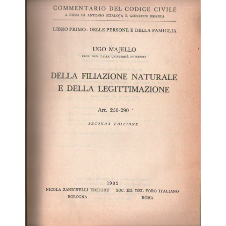 Della filiazione naturale e della legittimazione. Art. 250-290