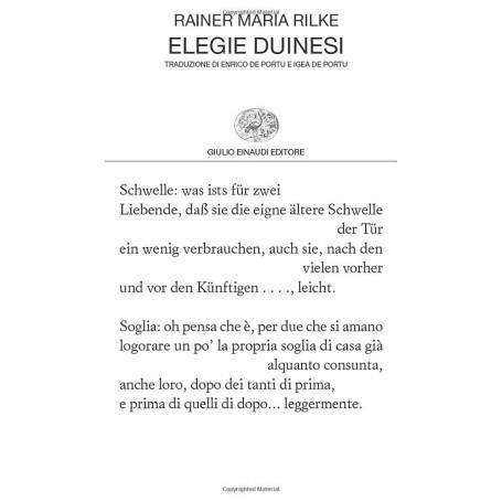 Elegie duinesi. Testo tedesco a fronte.