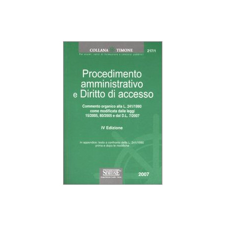 Procedimento amministrativo e diritto di accesso