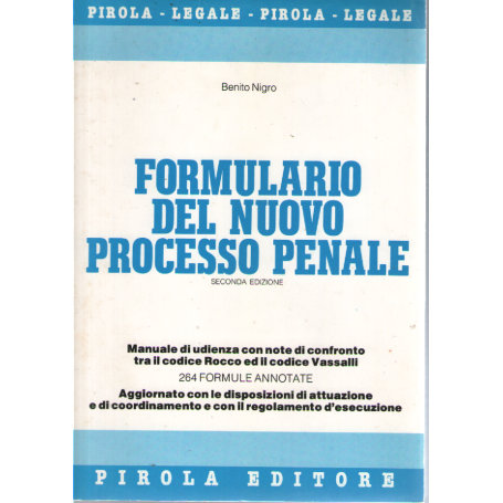 Formulario del nuovo processo penale