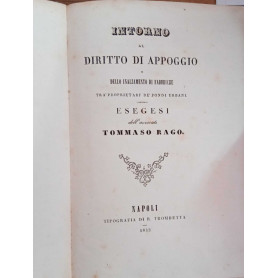 Tommaso Rago Intorno al diritto di appoggio e dello innalzamento di fabbriche tra' proprietarj de' fondi urbani.