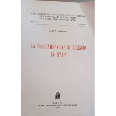 La programmazione di bilancio in Italia