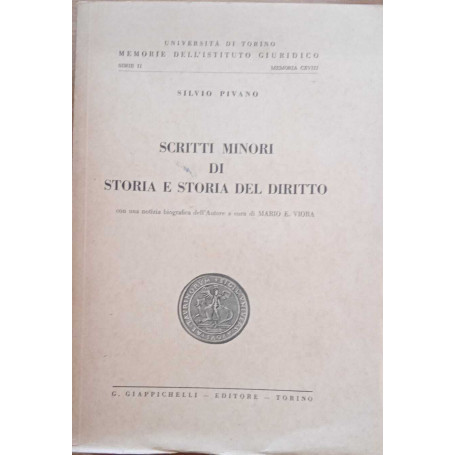 Scritti minori di storia e storia del diritto