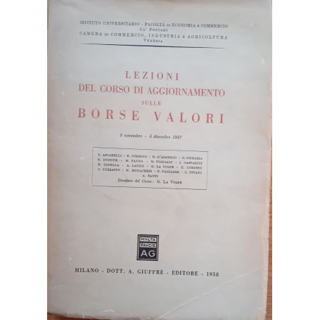 Lezioni del corso di aggiornamento sulle Borse Valori