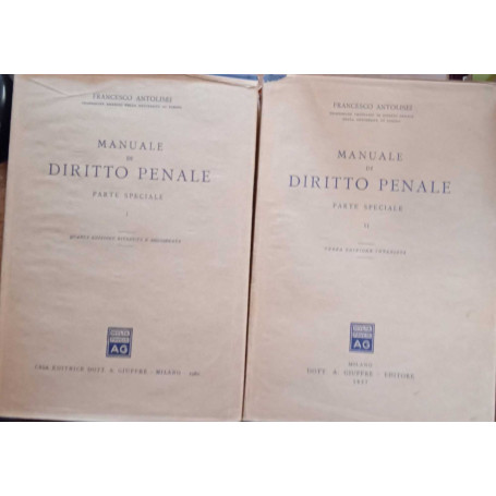 Manuale di Diritto penale. Parte speciale I-II.