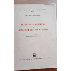 Intervento pubblico e ordinamento del credito