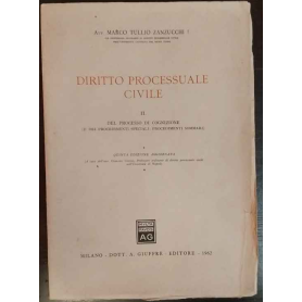 DIRITTO PROCESSUALE CIVILE. Volume Secondo. Del processo di cognizione (e dei procedimenti speciali: procedimenti sommari).
