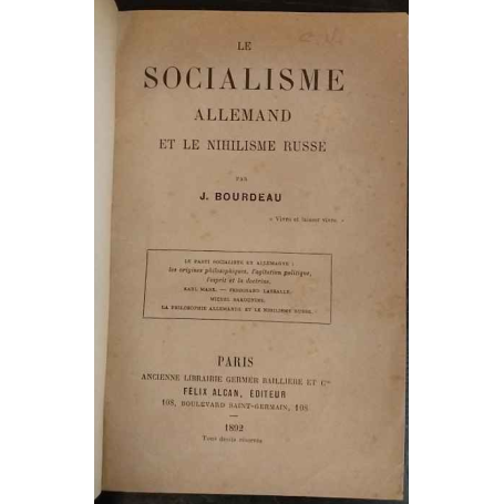 Le Socialisme allemand et le nihilisme russe