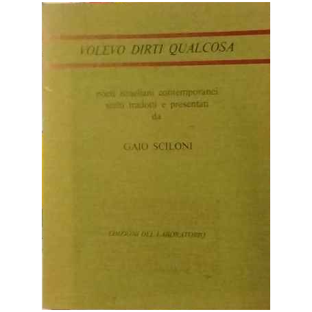 Volevo dirti qualcosa : poeti israeliani contemporanei