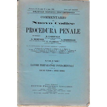 Commentario del Nuovo Codice di procedura penale. Puntata II (da pag. 81 a pag. 160)