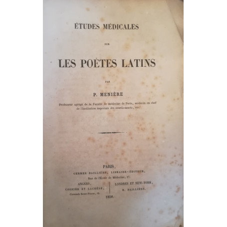 Etudes Médicales sur les Poetes Latins
