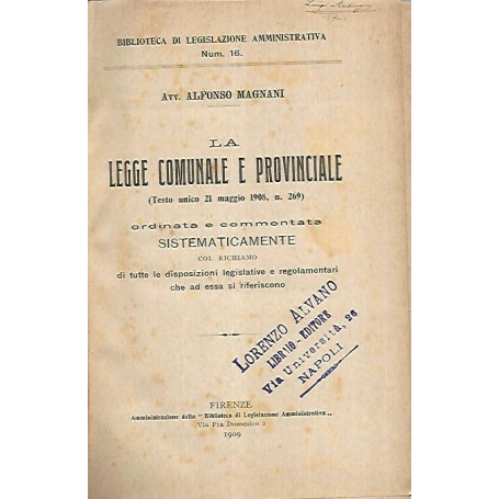 La legge comunale e provinciale