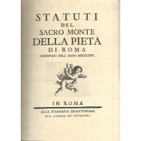 Statuti del Sacro Monte della Pietà  di Roma