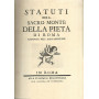 Statuti del Sacro Monte della Pietà  di Roma