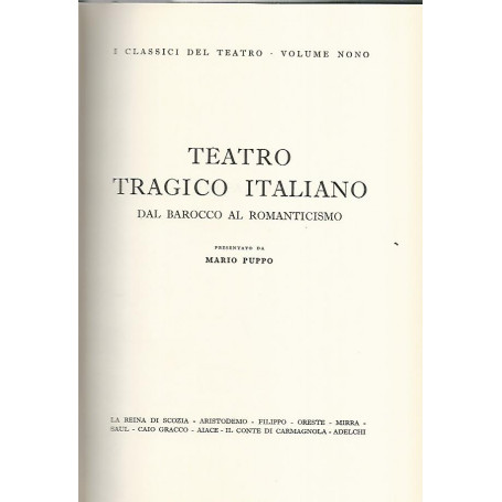 Teatro tragico italiano dal barocco al romanticismo