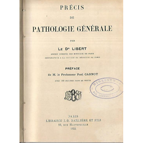 Precis de pathologie generale