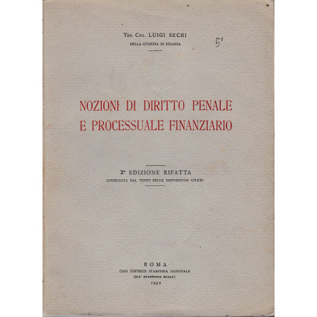 Nozioni di diritto penale e processuale finanziario