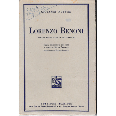 Lorenzo Benoni. Pagine della vita d'un italiano