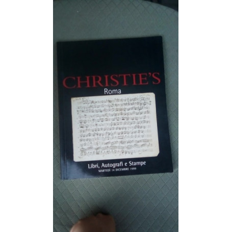 christie's roma libri autografi e stampe martedi 14 dicembre 1999