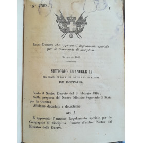 Collezione Regi decreti 1868. (Originali).