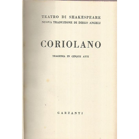 Coriolano. Tragedia in cinque atti