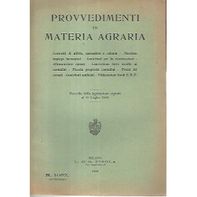 Provvedimenti in materia agraria