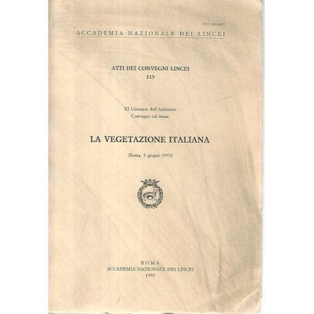 La vegetazione italiana. Atti dei convegni lincei