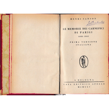 Le memorie dei carnefici di Parigi 1688-1843