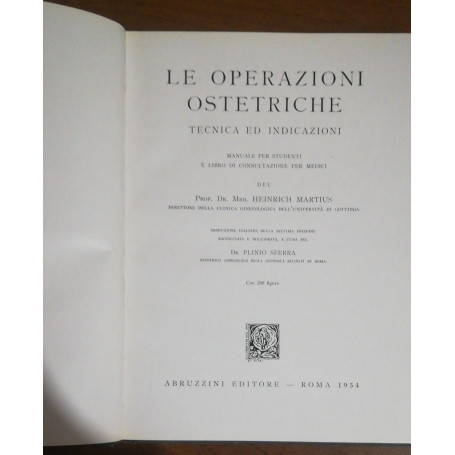 LE OPERAZIONI OSTETRICHE TECNICA ED INDICAZIONI